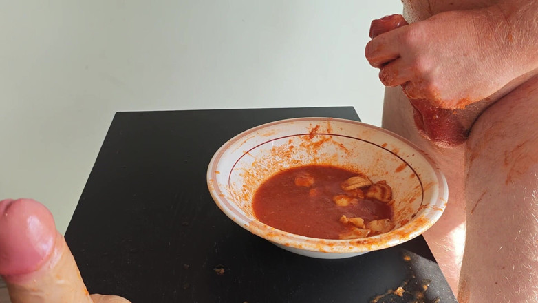 Food Pissplay: I Piss in My Dinner and I End up Cumming