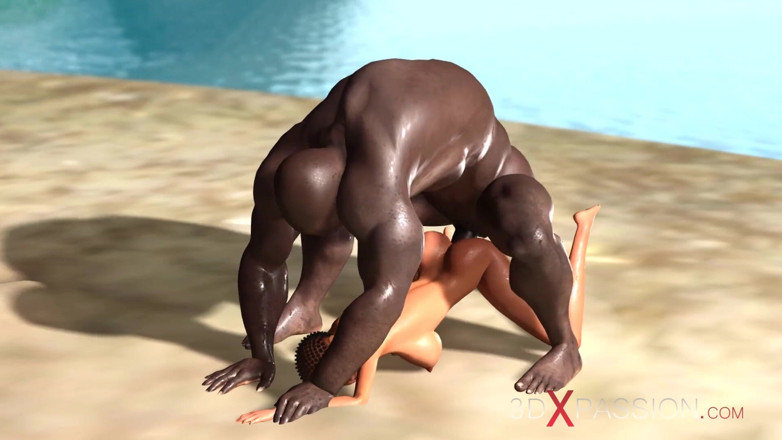 3dxpassion: 해변에서 핫한 섹스! 흑형 대물 에 따먹히는 대박 흑인 남자