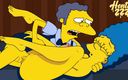 Hentai ZZZ: The Simpsons - Homer Catches Marge Cheating on Him with Moe