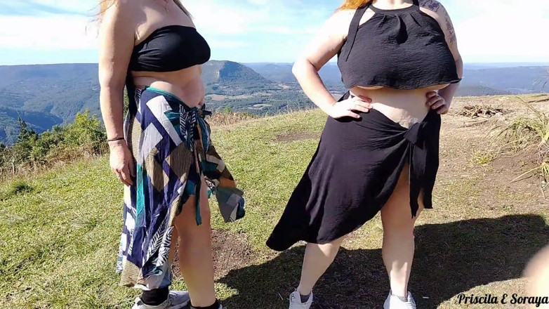 Priscila: Stepmom and Stepdaughter Showing off in Public in the Garden,...