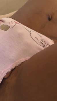 Ebony in panties creampied by white cock