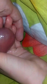 My Stepsister's Hand Is Covered in Precum and Then Thick Cum