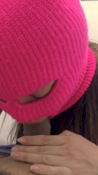 Mysterious Brunette Has Milk on Her Tits and an Appetite for Cock
