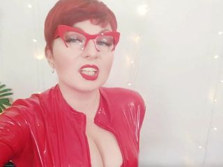 Arya Grander: Red Pvc Catsuit Vinyl Fetish - Femdom POV Dirty Talk Humiliation