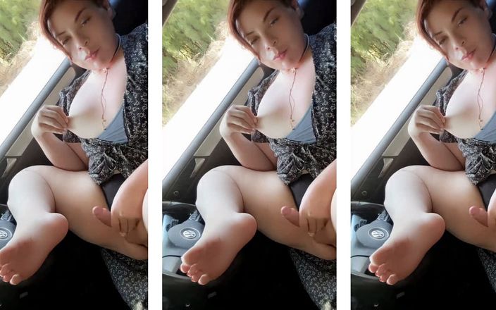 Janice Renee: Videoclip complet - transsexuală mângâie pula grasă de lângă drumul ocupat