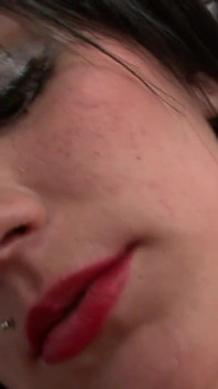 In lingerie, the beautiful brunette pleases her hot cunt alone