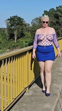 Showing off My Boobs on the Bridge