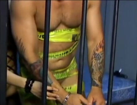 Femdom Austria: Brunette mistress dominates prisoner