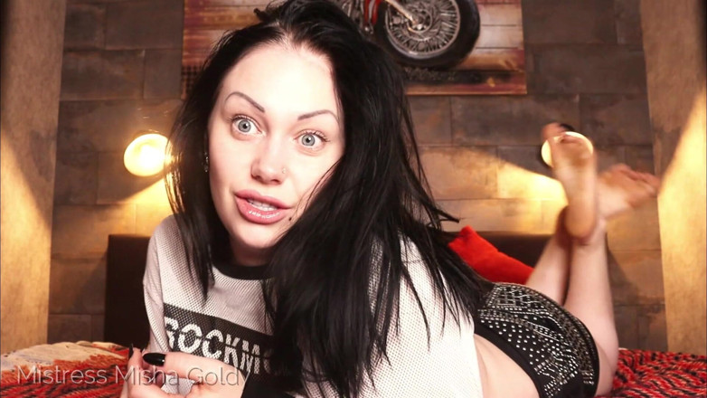 Goddess Misha Goldy: Wank while I am humiliating you loser!