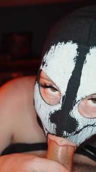 Ghost Sits on Your Face and Sucks Your Cock.
