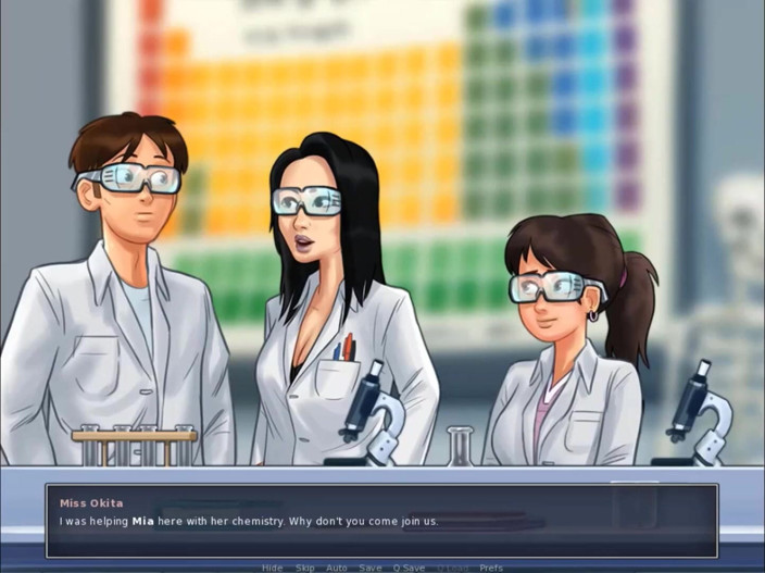 Cartoon Play: Summertime saga part 216 - sexy science teacher in lingerie