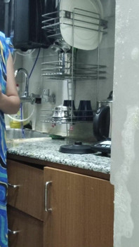 Indian Stepmom Watches and Enters Her Stepson's Kitchen to Fuck Him.