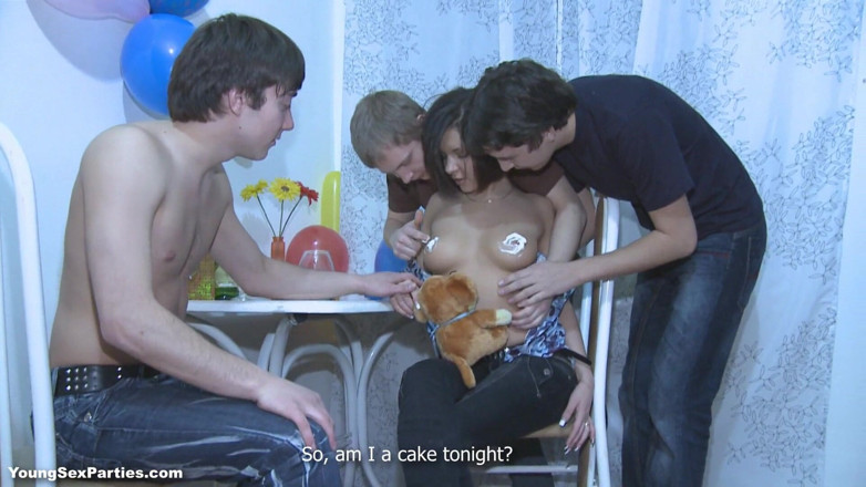 Young Sex Parties: Hot teeny takes a triple birthday present