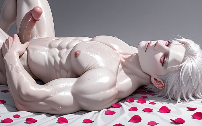 LustMen: Albino Twink Oiled Chest Caress Leading to Gentle Cock Play