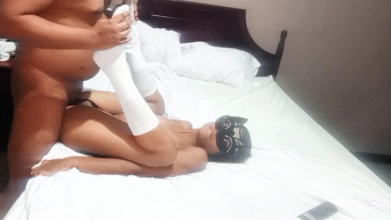 Skinnydanie21: College Girl in Stockings and Uniform Sneaks Out of Class...