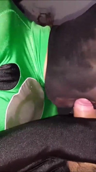Leotard green lantern footjob