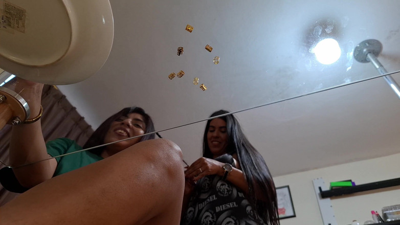 Lady: Büyük memeli ve tombul arkadaşlar ilk kez lezbiyen seks yapıyor,...