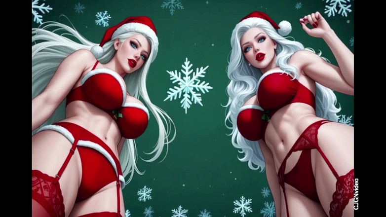 Hot girl dancing: Weihnachtsmann sexy Pose Sfw version (ai Animation)