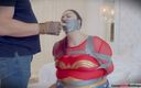 Lacey BBW Bondage: Lacey - Frogtied och tejp munkavlad som Wonder Woman av styvbror...