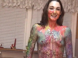 Solo Sensations: Horny Bitch in the Kitchen Is Playing Around in the...
