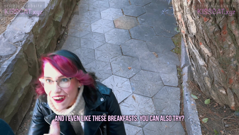 KissCat: KissCat love breakfast with sausage - he pickup Russian student for...