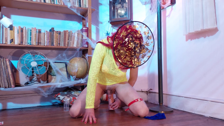 Dildo Man and Cross Hard Sex: Playing in Halloween with my asshole