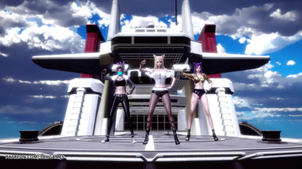 3D-Hentai Games: Striptis seksi helikopter Ahri Akali Kaisa Seraphine dalam liga legenda...
