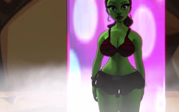 Back Alley Toonz: Зелена велика дупа інопланетянина виходить з порталу для сексу з великим чорним членом - ai powered voice overs