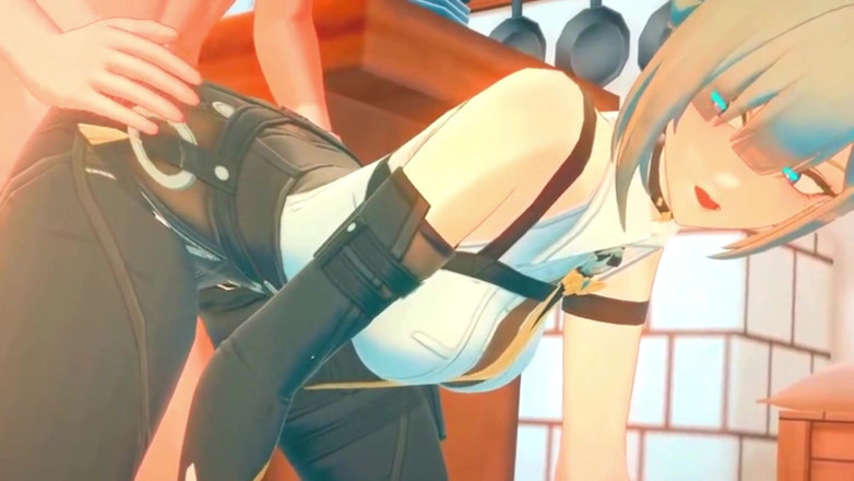 NSFWOtaku: Zenless Zone Zero - Horny Evelyn Squirting Everywhere While Taking a...
