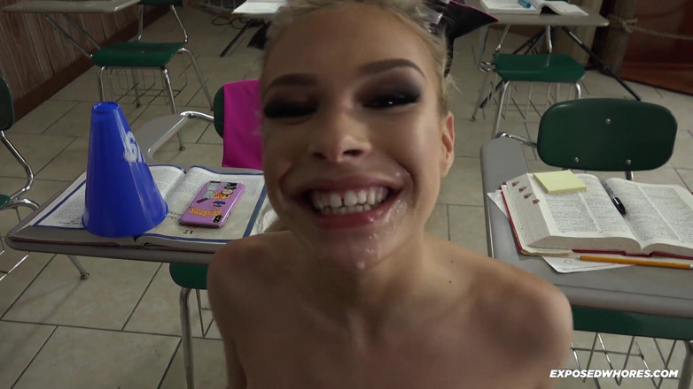 Exposed Whores Media: Big booty Latina cheerleader carmen sucks her teachers cock for...