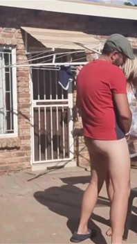 Outdoor Fucking While Taking off the Laundry