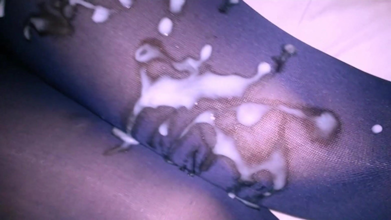 Nylon Xtreme: Masked teen blowjob with purple pantyhose