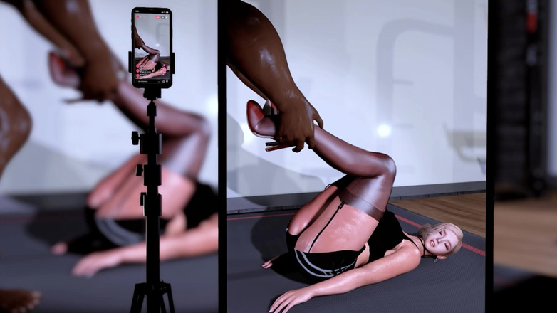 Why fuck so hard: 3D roztomilá blonďatá děvka MILF podvádí se svým učitelem jógy