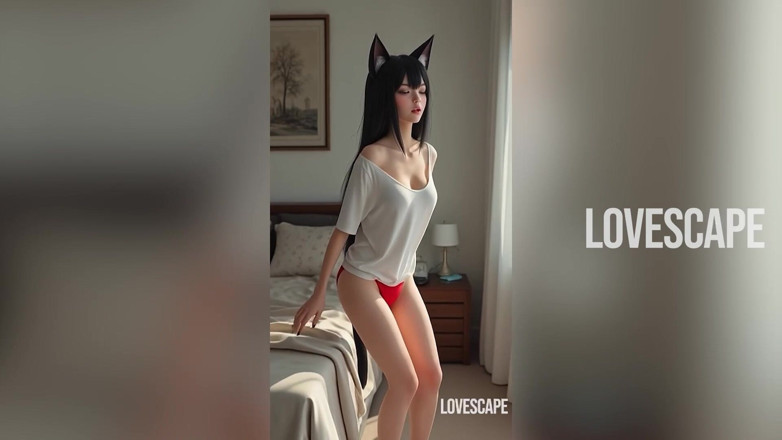 Lovescape: 卧室里的饥渴猫妹大声呻吟和乞求以大量射精结束