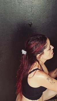 Wife Takes a Load Inside a Stranger at a Glory Hole!