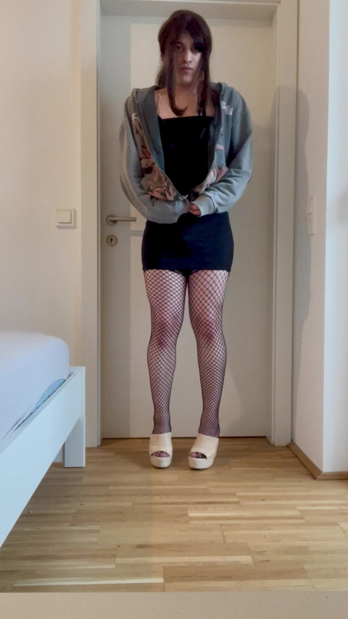 femboysoft: Crossdresser Femboy Teasing as Party Slut