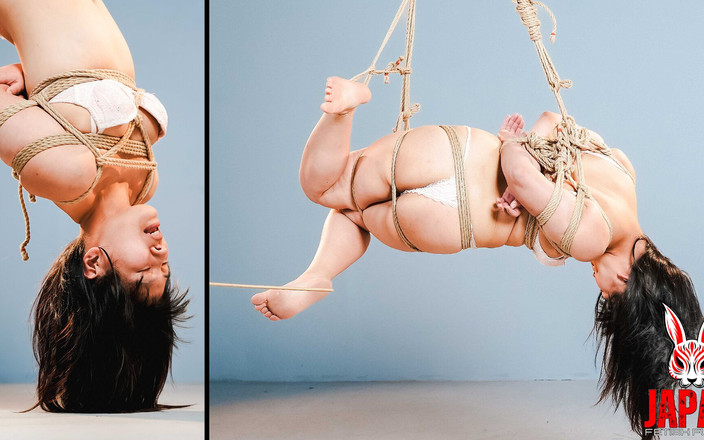 Japan Fetish Fusion: Miwa Kiritani Suspendida En Una Auténtica Sesión Japonesa De Shibari...