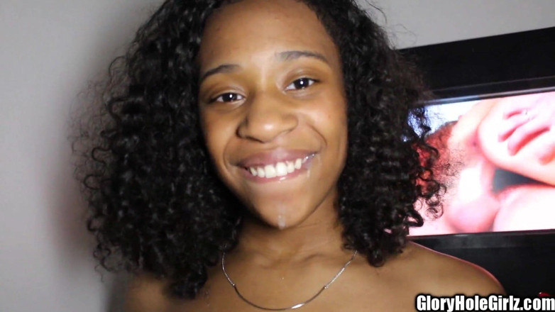 Glory Hole Girlz: Happy Beauty Black Chick Big Tits Ivy Sucks Fucks Lucky...