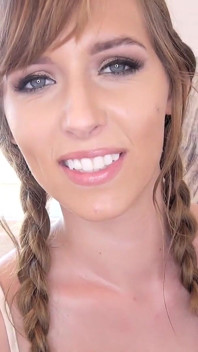 Sexy Brunette Katie Star POV No Hands BJ and Cum Swallow