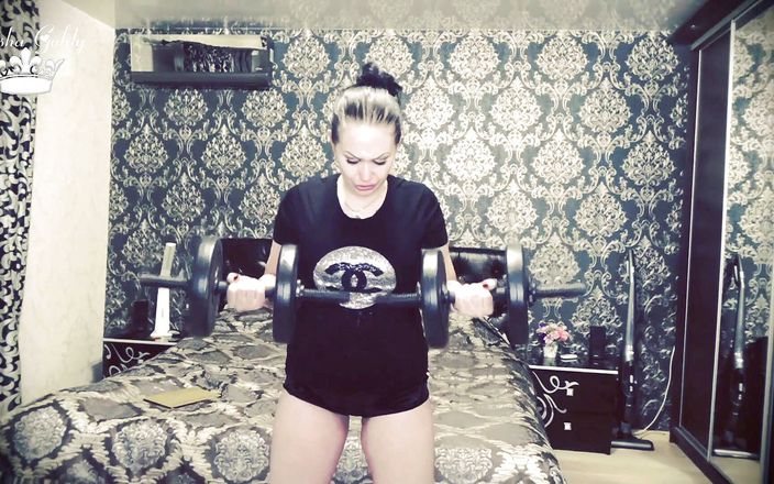 Goddess Misha Goldy: 101 weight liftings repeats for biceps challenge!