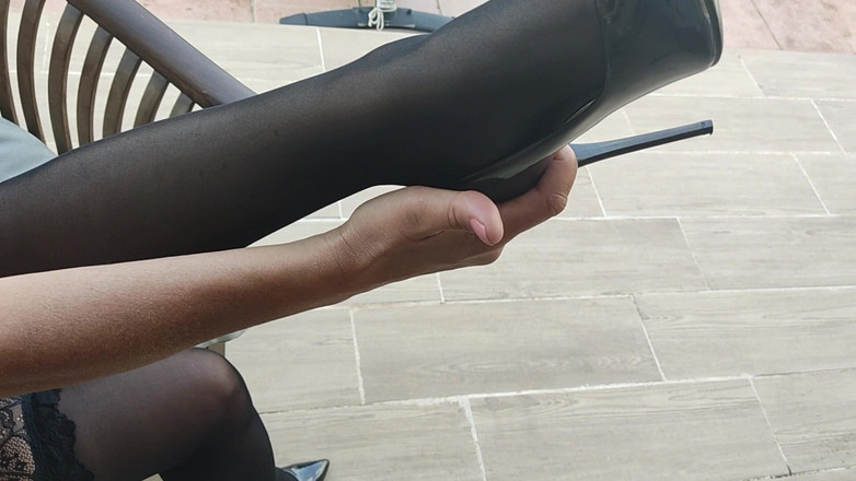 corynanylon: Seluar ketat legap hitam