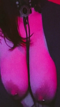 Sexy Pierced MILF Chained to Her Collar by Her Nipples