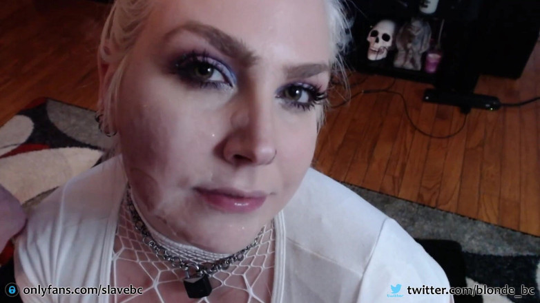 slavebc: Spucke bedeckt blowjob - kehlenfick, gesichtsfick, sperma im gesicht