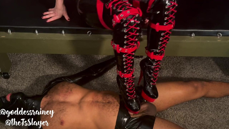 XXX Slayer Productions: Latex Boot Worship with Goddess Rainey