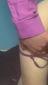 Tied up Hubby Dominates Her Pussy and Gives Her a Little Spanking She Deserves