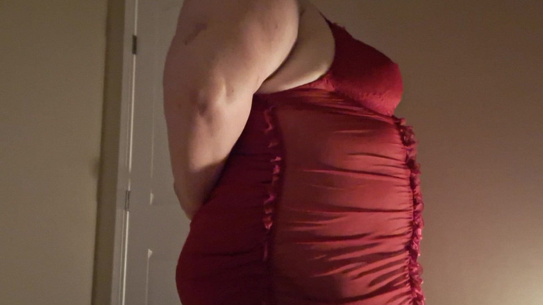 Kittycat Angel: Стриптиз толстушки с большими сиськами, волосатая киска, толстый живот