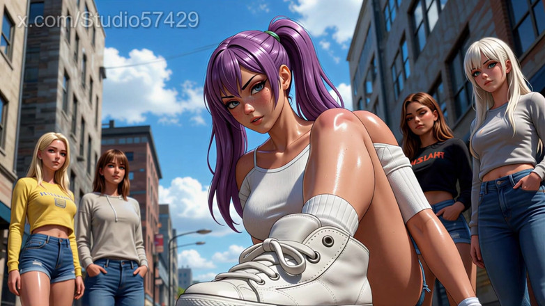 Studio 57429: Giantess Crush in Sneakers, Converse, Foot Domination Femdom