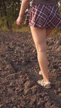 Watching College Girl Walks Outdoors - Full Back Panties