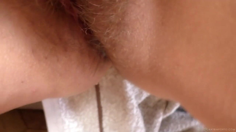 Katrin Porto: Huge creampie for hairy pussy