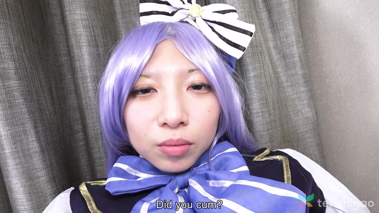 Tenshigao: Reika Asakura in Costume Today Spreading Her Pussy Open for...